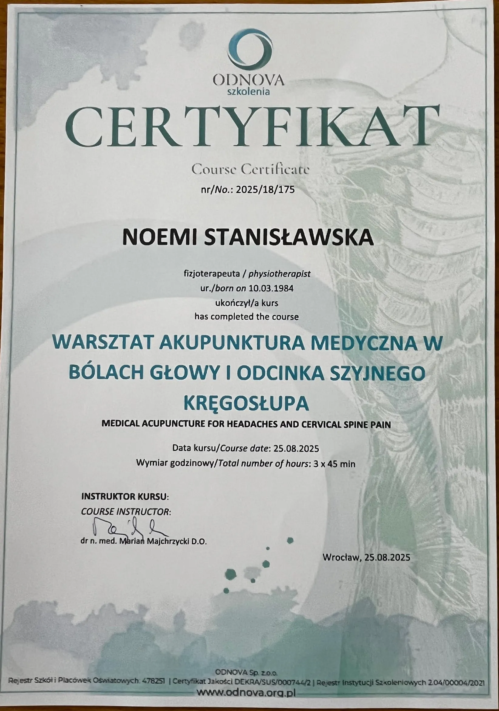 Akupunktura medyczna w bólach głowy i odcinka szyjnego kręgosłupa